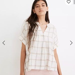 Madewell Lakeline Popover Shirt in Windowpane Jacquard
